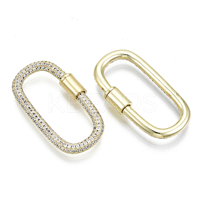 Brass Micro Pave Cubic Zirconia Screw Carabiner Lock Charms LS-ZIRC-N039-008A-NF-1