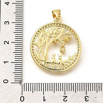Rack Plating Brass Micro Pave Cubic Zirconia Pendants KK-L226-051G-03-1
