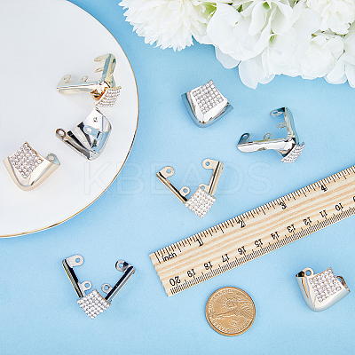 8Pcs 4 Styles Iron with Crystal Rhinestone Toe Cap Covers FIND-GF0005-11-1