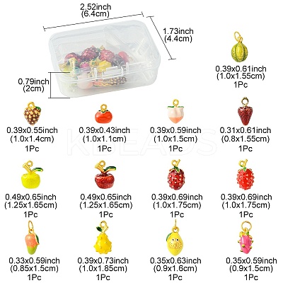 13Pcs 13 Styles Alloy Enamel Pendants FIND-FS0002-40-1