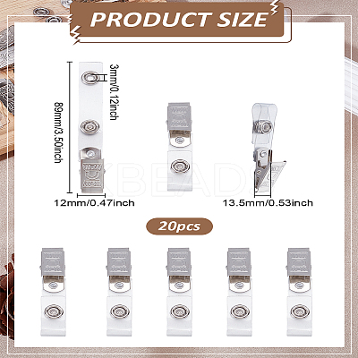 20Pcs Plastic & Iron Snap Clip Straps AJEW-LP0008-05-1