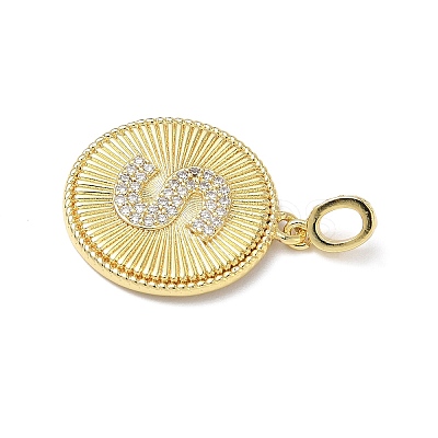 Brass Micro Pave Clear Cubic Zirconia Pendants KK-L253-17G-S-1