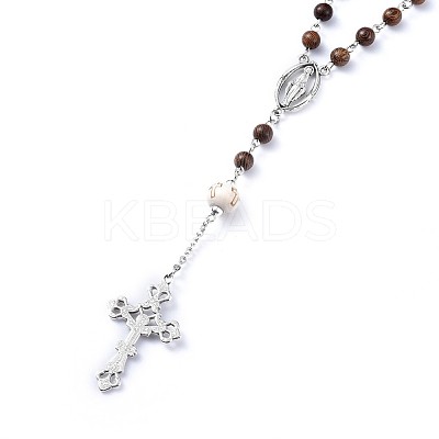 Tibetan Style Alloy Rosary Bead Necklaces NJEW-JN02455-01-1