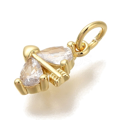 Rack Plating Brass Micro Pave Cubic Zirconia Pendants KK-I720-43G-1