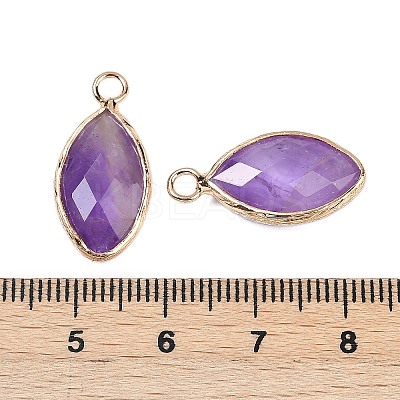 Natural Amethyst Faceted Pendants G-G193-01G-11-1