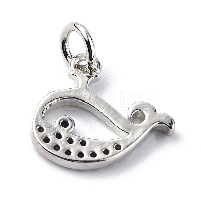 Brass Micro Pave Cubic Zirconia Charms ZIRC-F131-13P-1