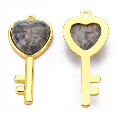 Natural Map Stone/Picasso Stone/Picasso Jasper Pendants G-N326-158-05-1