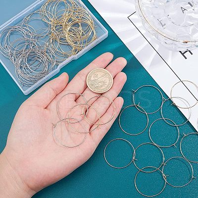 100Pcs 2 Colors 316 Surgical Stainless Steel Wine Glass Charms Rings STAS-UN0028-95B-1