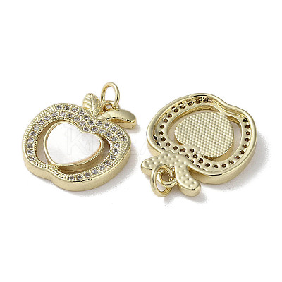Brass Micro Pave Cubic Zirconia Pendants KK-G485-30C-G-1