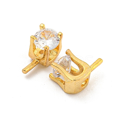 Brass Micro Pave Cubic Zirconia Peg Bails KK-B096-11G-1