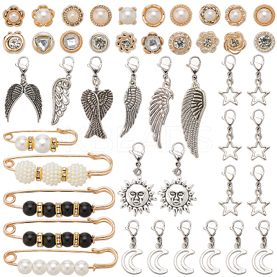 Alloy Pendants & Alloy Safety Pin Brooch AJEW-SP0002-03A-1