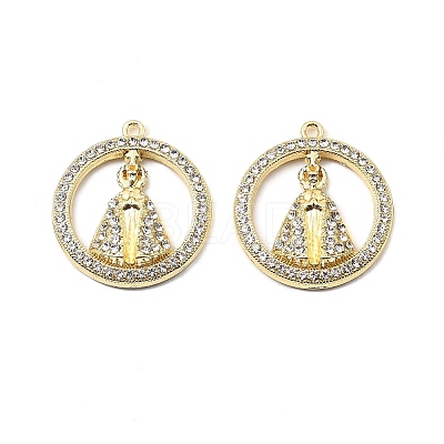 Alloy Rhinestone Pendants FIND-B051-04G-1