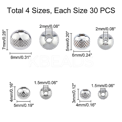 304 Stainless Steel Beads STAS-UN0018-63P-1
