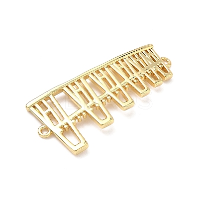 Brass Hollow Trapezoid Connector Charms KK-P345-14G-1