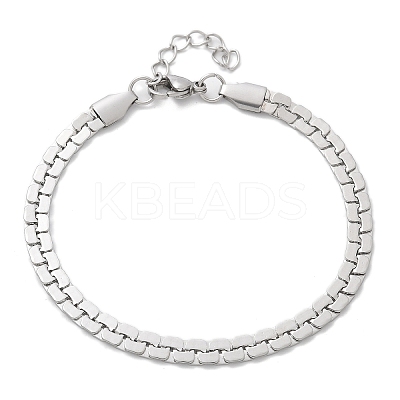304 Stainless Steel Snake Link Chain Bracelets for Women BJEW-F488-22P-1
