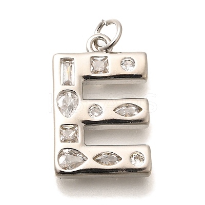 Brass Micro Pave Clear Cubic Zirconia Pendants KK-G521-01P-E-1