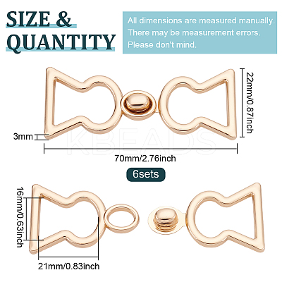 6Pcs Alloy Snap Lock Clasps FIND-BC0004-74-1