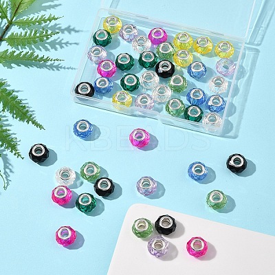 48Pcs 8 Colors Handmade Glass European Beads GLAA-FS0002-14-1