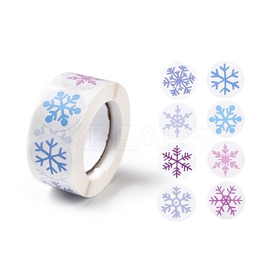 Christmas Themed Flat Round Roll Stickers DIY-B045-04B-1