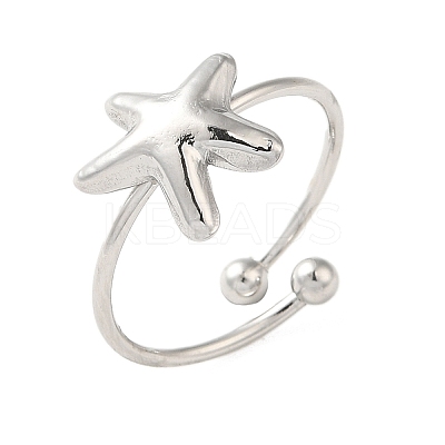 Non-Tarnish 304 Stainless Steel Open Cuff Ring RJEW-M167-08C-P-1