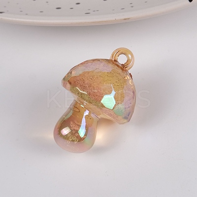 Bubble Style Transparent Acrylic Pendants MUSH-PW0001-006C-1