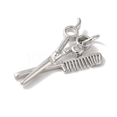 Rack Plating Brass & Cubic Zirconia Pendants LS-KK-L216-062P-1
