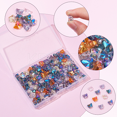 200Pcs 10 Styles Mixed Styles Electroplate Transparent Glass Beads Strands EGLA-SC0001-57-1