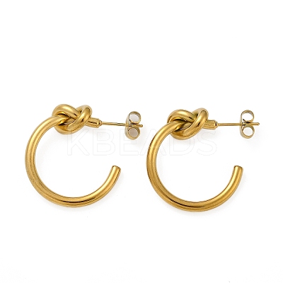 304 Stainless Steel knot Stud Earrings EJEW-S272-04G-1