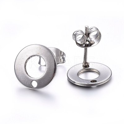 Non-Tarnish 304 Stainless Steel Stud Earring Findings X-STAS-H472-01P-1
