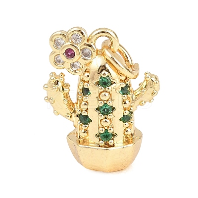 Brass Micro Pave Cubic Zirconia Pendants KK-D258-05G-02-1