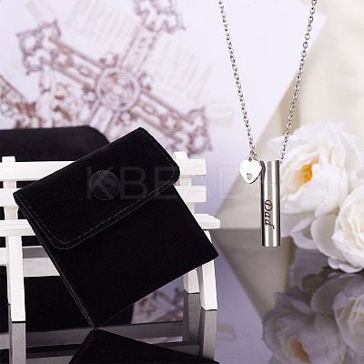 1Pc Word 304 Stainless Steel Column Urn Ashes Necklace DIY-TA0010-07D-1
