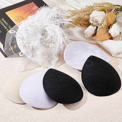 6Pcs 3 Colors EVA Cloth Teardrop Fascinator Hat Base for Millinery AJEW-FG0002-81-1