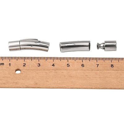 Tarnish Resistant Tube 304 Stainless Steel Bayonet Clasps STAS-Q034-1-1
