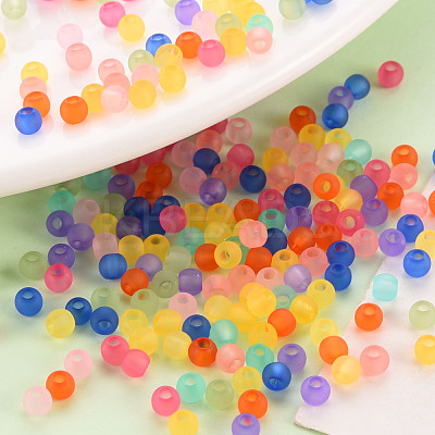 Frosted Transparent Acrylic Beads MACR-S371-11A-1