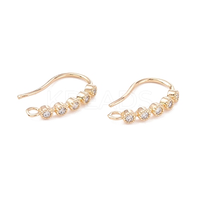 Rack Plating Brass Micro Pave Cubic Zirconia Earring Hooks ZIRC-F126-07G-1