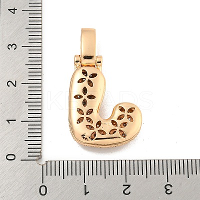Brass Micro Pave Clear Cubic Zirconia Pendants KK-B099-01G-J-1