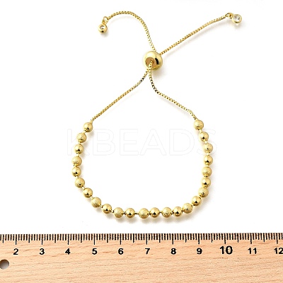 Brass Round Beads Slider Bracelets for Women BJEW-D317-13A-G-1