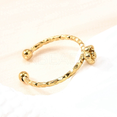 304 Stainless Steel Cuff Rings for Women RJEW-H250-01G-1
