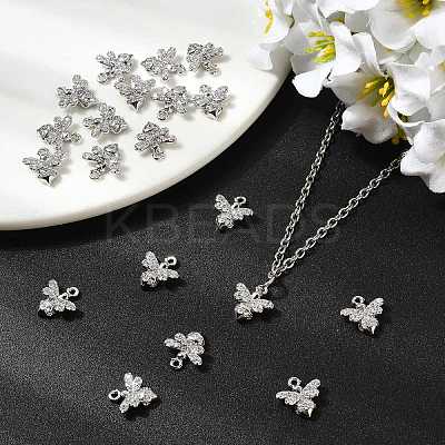 SHEGRACE Brass Micro Pave Cubic Zirconia Bees Charms XGR0165P-110P-1