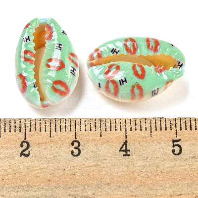 Printed Natural Shell Beads BSHE-G037-01-1