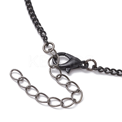 Alloy Enamel Black & White Pendant Necklaces NJEW-JN05121-03-1