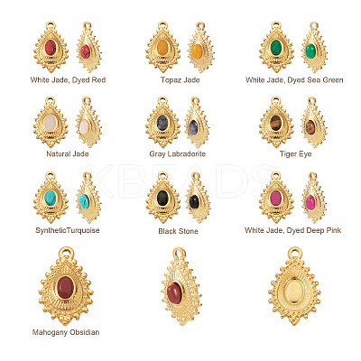 10Pcs 10 Style 304 Stainless Steel Pendants STAS-FW0001-24-1