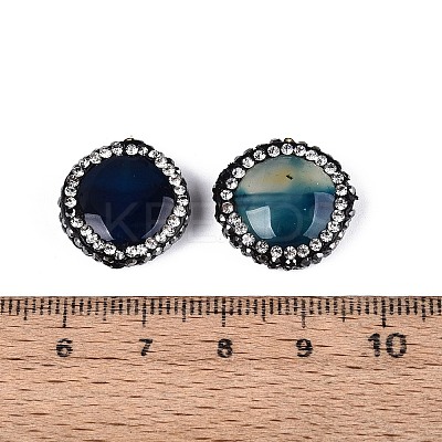 Natural Agate Rhinestone Beads G-Q487-03A-1