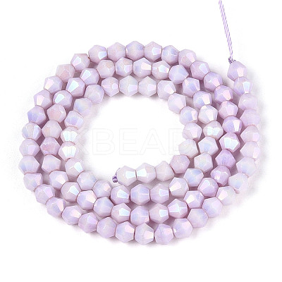 Anti-Tarnish Electroplate Bicone Glass Beads Strands EGLA-T021-4mm-16-01-1