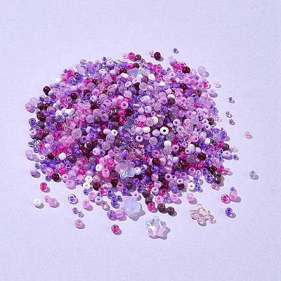 DIY Glass & Seed Beads Jewelry Making Findings Kits DIY-FS0005-62-1