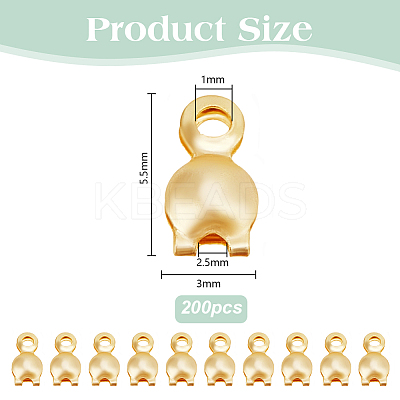 200Pcs Brass Bead Tips KK-DR0001-30B-1