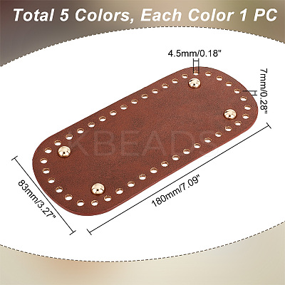 5Pcs 5 Colors Oval PU Leather Knitting Crochet Bags Nail Bottom Shaper Pad PURS-PH0001-21-1