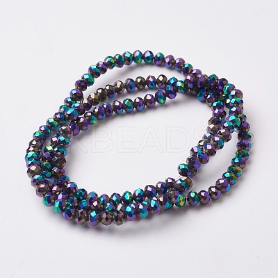 Electroplate Glass Beads Strands EGLA-F124-FP-02-1