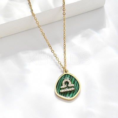 304 Stainless Steel Micro Pave Cubic Zirconia constellation Pendant Necklaces NJEW-R021-01G-07-1