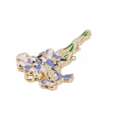 Light Gold Plated Alloy Enamel Pendants ENAM-D065-01KCG-01-1